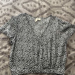 Black and White floral sky and Sparrow blouse